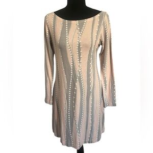 Long Sleeve Nurture Dress in Pink and Gray